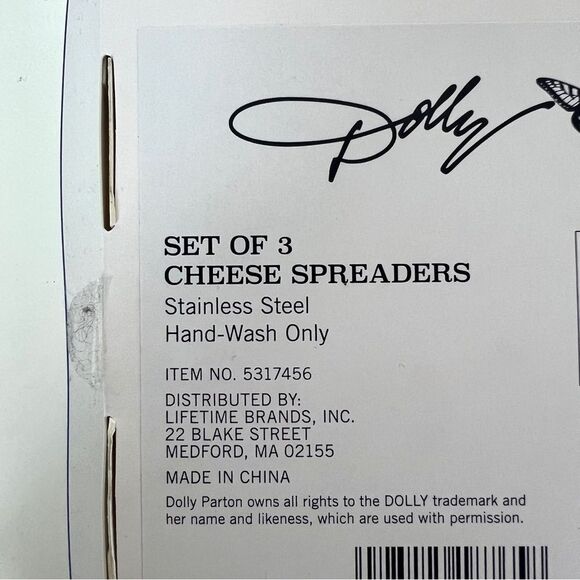 NWT Dolly Parton Cheese Spreader Set Ceramic and Stainless Steel - Picture 4 of 6